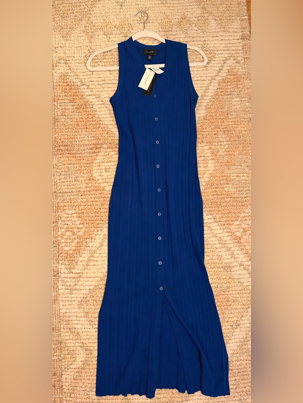 Banana Republic Factory Royal Blue Ribbed Sleeveless Maxi Dress